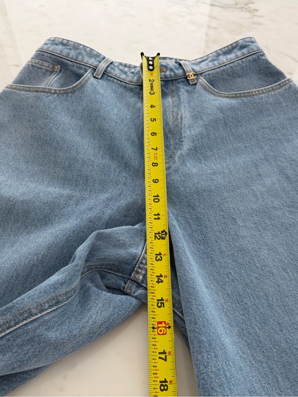 CHANEL 26A CC BLUE WASH BAGGY JEANS SIZE FR 36 / US 4 NWTS! - Picture 11 of 16